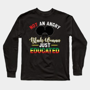 Educated Strong Black Woman Queen Melanin African American Long Sleeve T-Shirt